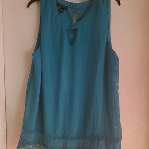 AB Studio Teal sleeveless blouse